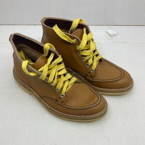 Vtg 1960s NEW DEADSTOCK worker style moc tan baby child boots